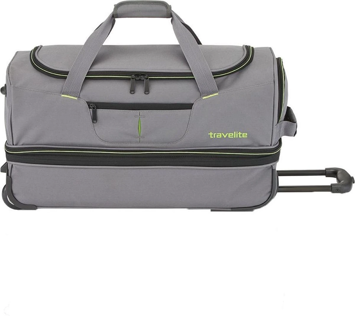 Travelite Basics Wheeled Duffle 70cm Expandable Grey/Green Travelite Basics Wheeled Duffle 70cm Expandable Grey/Green -Travelite Reistassen 1200x1069 1