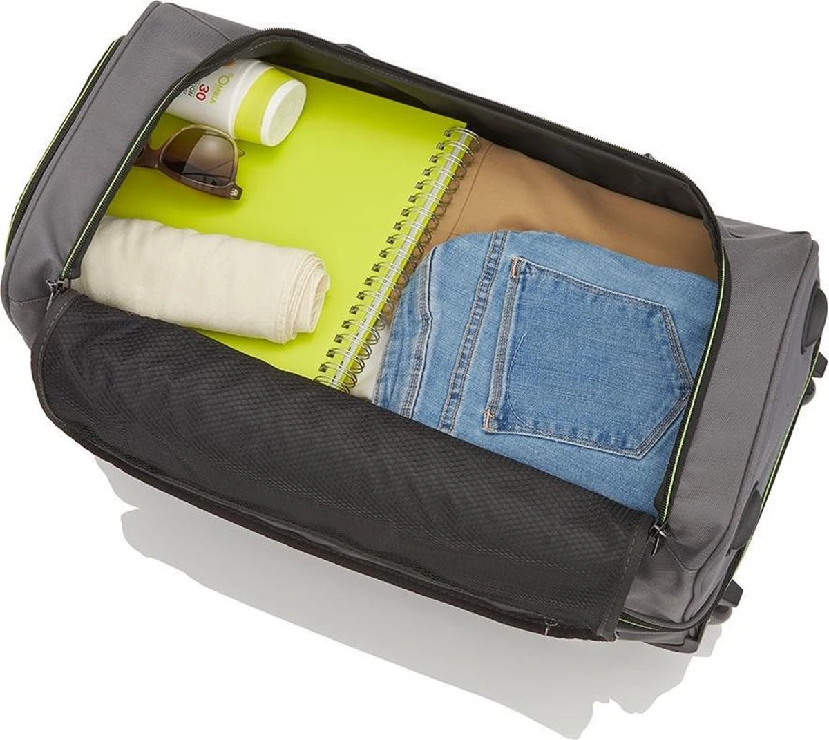 Travelite Basics Wheeled Duffle 70cm Expandable Grey/Green Travelite Basics Wheeled Duffle 70cm Expandable Grey/Green -Travelite Reistassen 1200x1071 2