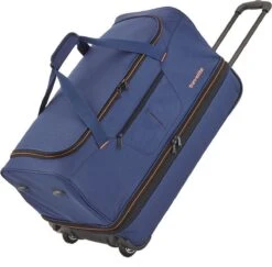 Travelite Basics Wheeled Duffle 70cm Expandable Navy/Orange