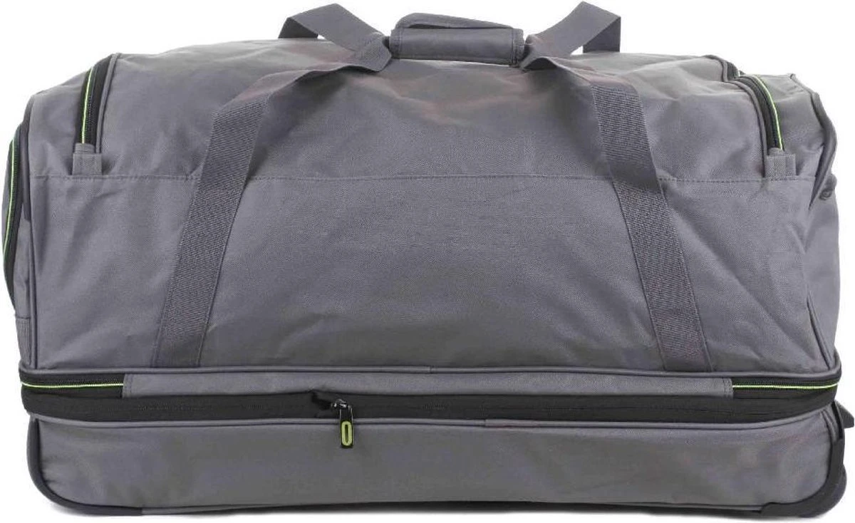 Travelite Basics Wheeled Duffle 70cm Expandable Grey/Green Travelite Basics Wheeled Duffle 70cm Expandable Grey/Green -Travelite Reistassen