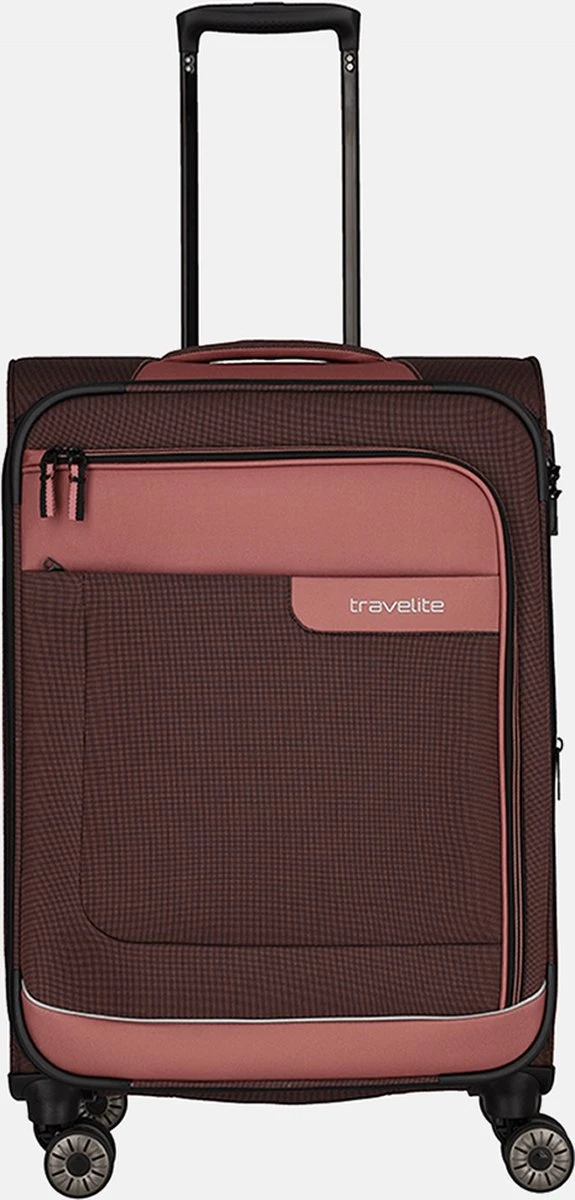 Travelite Zachte koffer / Trolley / Reiskoffer - Viia - 67 cm (medium) - Roze Travelite Zachte Koffer / Trolley / Reiskoffer - Viia - 67 Cm (medium) - Roze -Travelite Reistassen