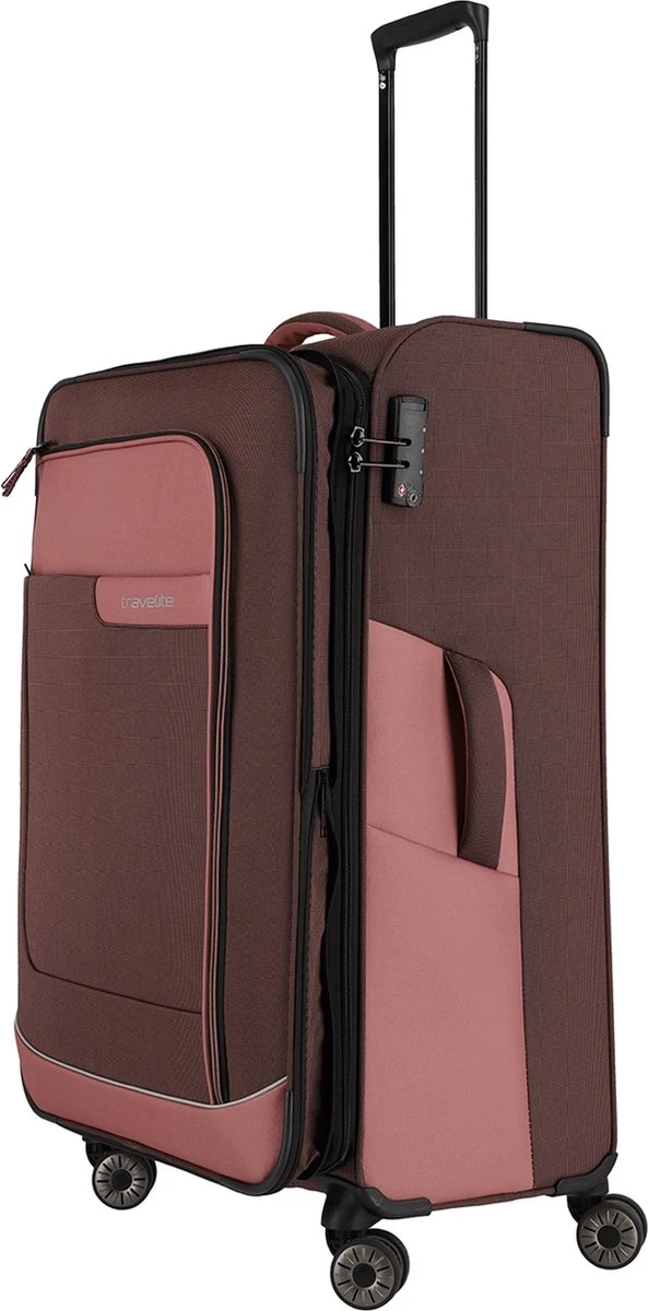 Travelite Zachte koffer / Trolley / Reiskoffer - Viia - 77 cm (XL) - Roze Travelite Zachte Koffer / Trolley / Reiskoffer - Viia - 77 Cm (XL) - Roze -Travelite Reistassen