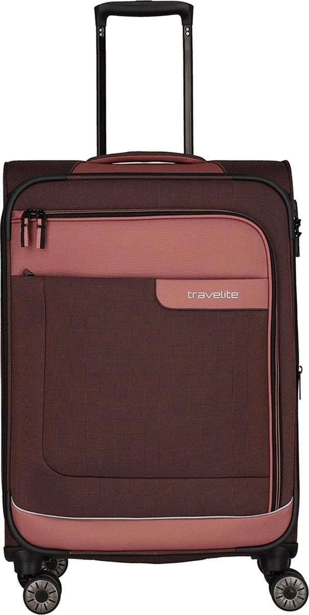 Travelite Zachte koffer / Trolley / Reiskoffer - Viia - 67 cm (medium) - Roze Travelite Zachte Koffer / Trolley / Reiskoffer - Viia - 67 Cm (medium) - Roze -Travelite Reistassen