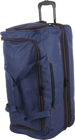 Travelite Basics Wheeled Duffle 70cm Expandable Navy/Orange -Travelite Reistassen 644x1200