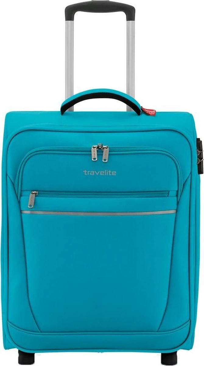 Travelite Cabin 2 Wheel Trolley Turquoise Travelite Cabin 2 Wheel Trolley Turquoise -Travelite Reistassen 670x1200 1